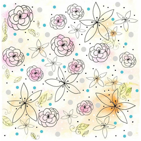 Floral Black Modern Wood Framed Art Print with Double Matting by Ogren, Sarah