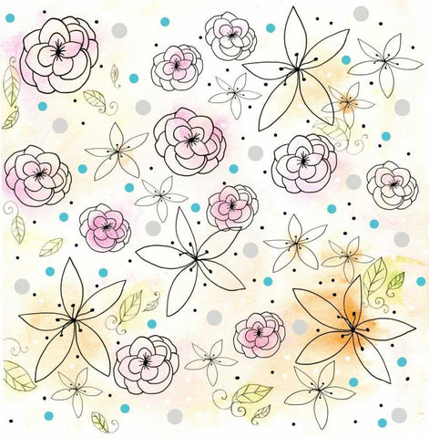 Floral Black Ornate Wood Framed Art Print with Double Matting by Ogren, Sarah