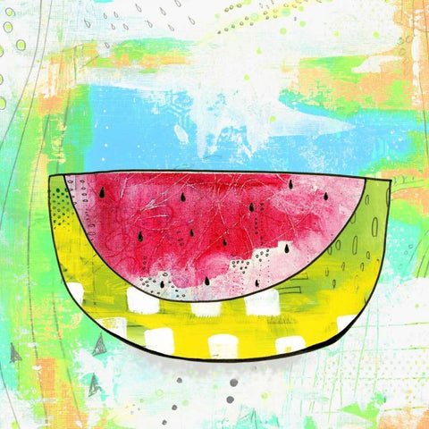 Hot Watermelon Gold Ornate Wood Framed Art Print with Double Matting by Ogren, Sarah