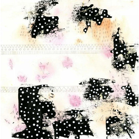 Pink and Black Gold Ornate Wood Framed Art Print with Double Matting by Ogren, Sarah