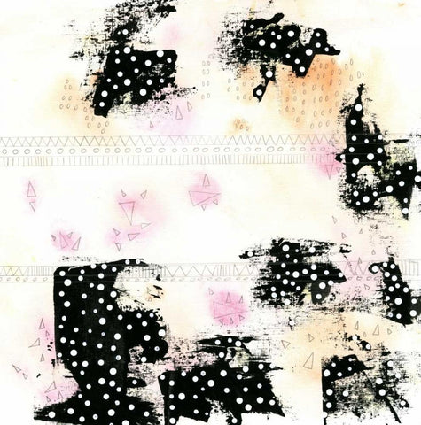 Pink and Black Black Ornate Wood Framed Art Print with Double Matting by Ogren, Sarah