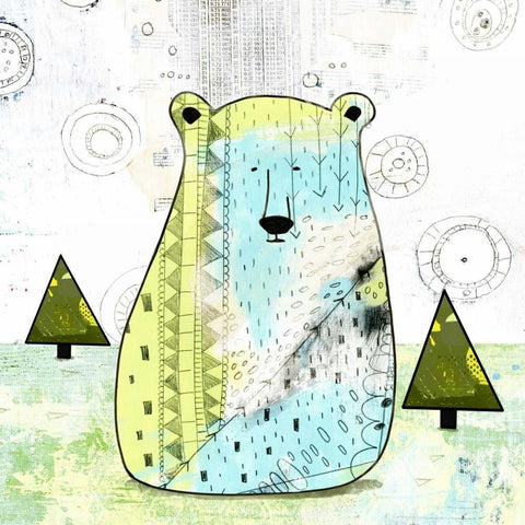 Bear I White Modern Wood Framed Art Print by Ogren, Sarah