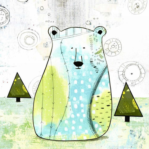 Bear II Black Modern Wood Framed Art Print by Ogren, Sarah