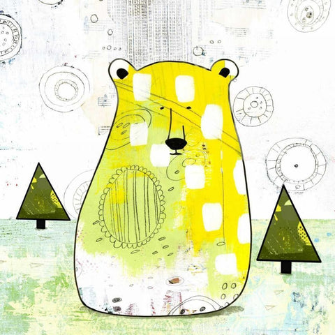 Bear III Black Modern Wood Framed Art Print by Ogren, Sarah