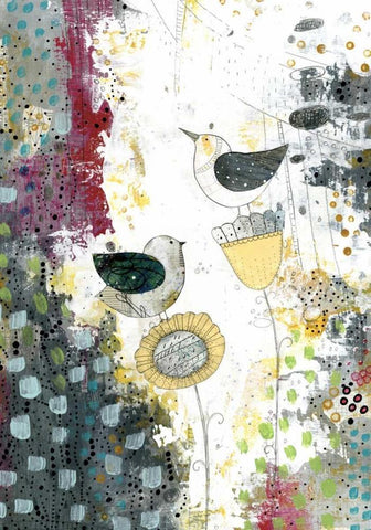 Hanging Out White Modern Wood Framed Art Print with Double Matting by Ogren, Sarah