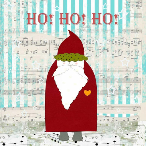 Ho Ho Ho Santa White Modern Wood Framed Art Print by Ogren, Sarah