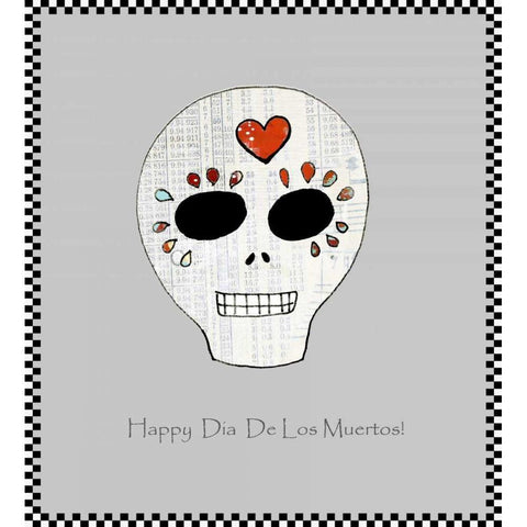 Sugar Skull White Modern Wood Framed Art Print by Ogren, Sarah