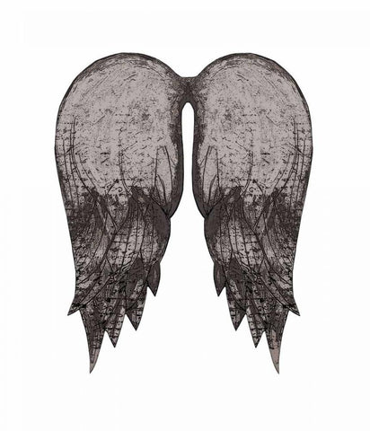 Black Angel Wings White Modern Wood Framed Art Print with Double Matting by Ogren, Sarah