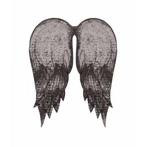 Black Angel Wings Black Modern Wood Framed Art Print by Ogren, Sarah