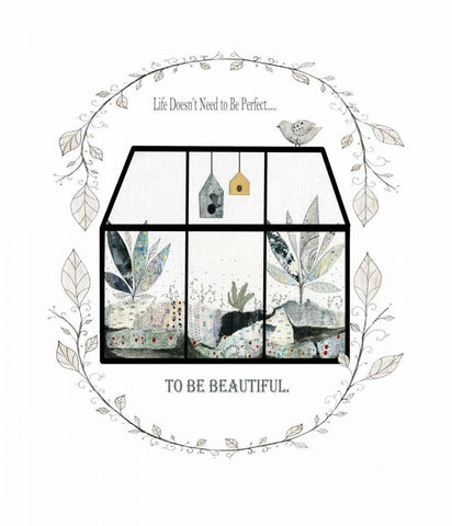 Beautiful Terrarium White Modern Wood Framed Art Print with Double Matting by Ogren, Sarah