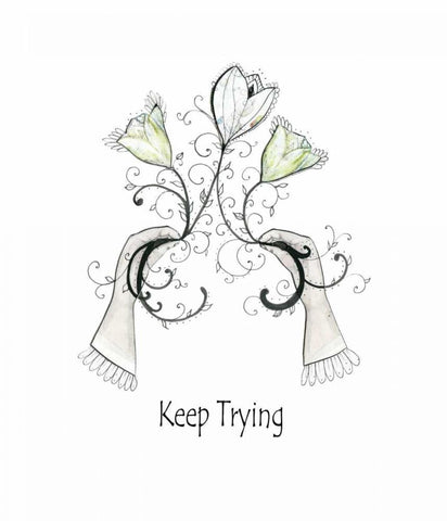 Keep Trying White Modern Wood Framed Art Print with Double Matting by Ogren, Sarah