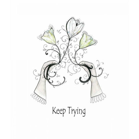 Keep Trying Black Modern Wood Framed Art Print by Ogren, Sarah