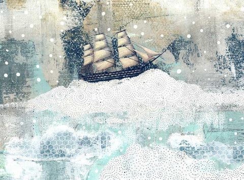 Ship Black Ornate Wood Framed Art Print with Double Matting by Ogren, Sarah