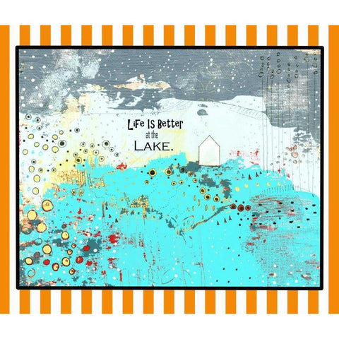 Life at the Lake Black Modern Wood Framed Art Print with Double Matting by Ogren, Sarah