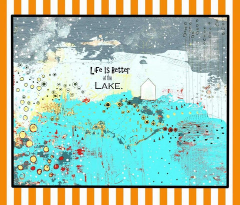 Life at the Lake White Modern Wood Framed Art Print with Double Matting by Ogren, Sarah