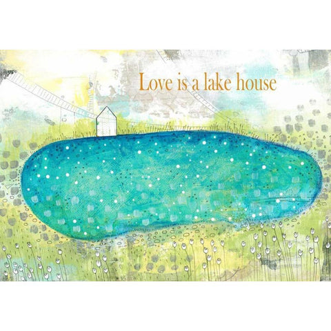 Love is a Lakehouse Gold Ornate Wood Framed Art Print with Double Matting by Ogren, Sarah