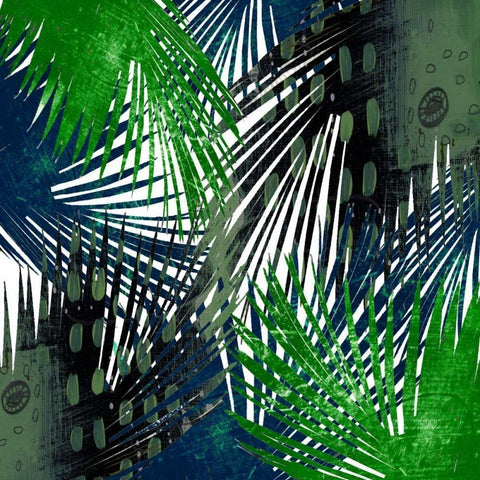 Palm Leaves Black Modern Wood Framed Art Print by Ogren, Sarah