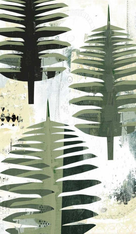 Palms II Black Ornate Wood Framed Art Print with Double Matting by Ogren, Sarah