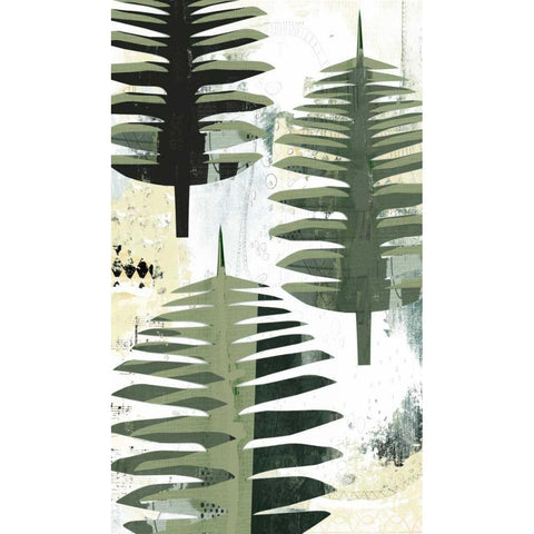 Palms II Gold Ornate Wood Framed Art Print with Double Matting by Ogren, Sarah