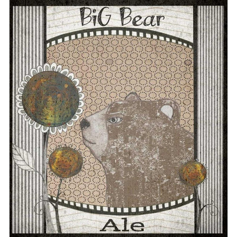 Big Bear Ale Black Modern Wood Framed Art Print with Double Matting by Ogren, Sarah