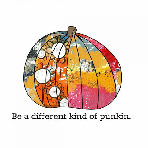 Pumpkin Black Modern Wood Framed Art Print with Double Matting by Ogren, Sarah