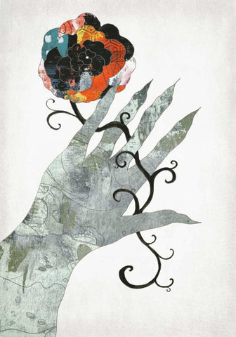 Witch Hand White Modern Wood Framed Art Print with Double Matting by Ogren, Sarah