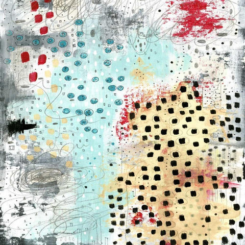 Black Spots Abstract Black Modern Wood Framed Art Print by Ogren, Sarah