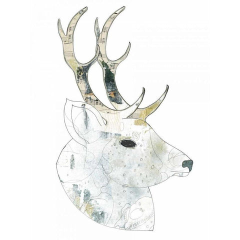 Golden Buck Gold Ornate Wood Framed Art Print with Double Matting by Ogren, Sarah