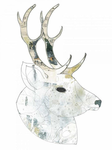 Golden Buck Black Ornate Wood Framed Art Print with Double Matting by Ogren, Sarah