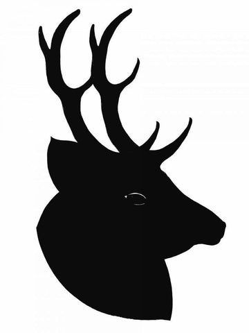 Deer Silhouette White Modern Wood Framed Art Print with Double Matting by Ogren, Sarah