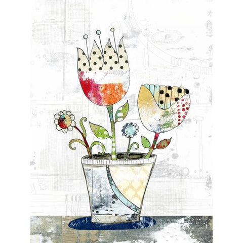 Flower Pot Black Modern Wood Framed Art Print by Ogren, Sarah