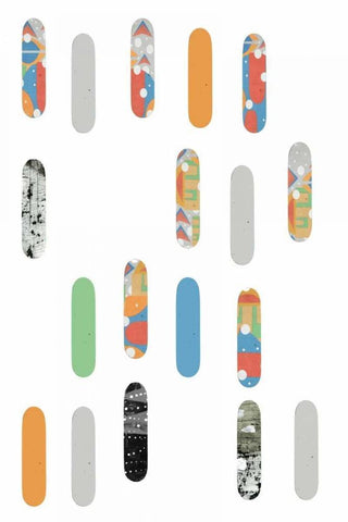 Skateboards White Modern Wood Framed Art Print with Double Matting by Ogren, Sarah