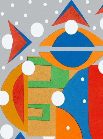 Moad Abstract I White Modern Wood Framed Art Print with Double Matting by Ogren, Sarah