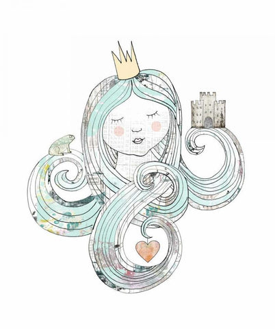 Princess White Modern Wood Framed Art Print with Double Matting by Ogren, Sarah