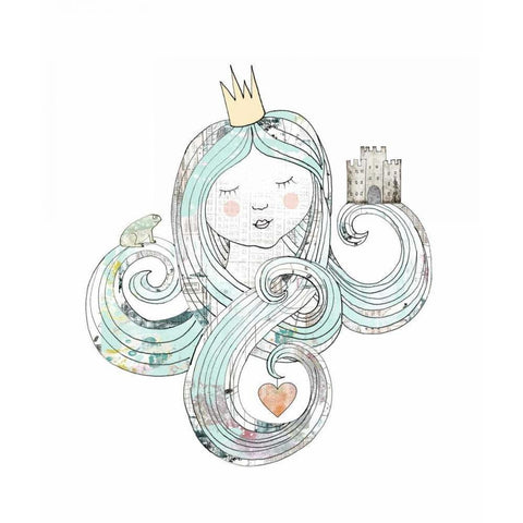 Princess Black Modern Wood Framed Art Print by Ogren, Sarah
