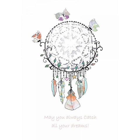 Dream Catcher with Butterflies Black Modern Wood Framed Art Print by Ogren, Sarah