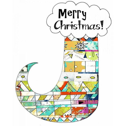 Geometric Stocking White Modern Wood Framed Art Print by Ogren, Sarah