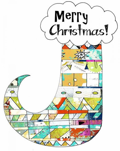 Geometric Stocking Black Ornate Wood Framed Art Print with Double Matting by Ogren, Sarah