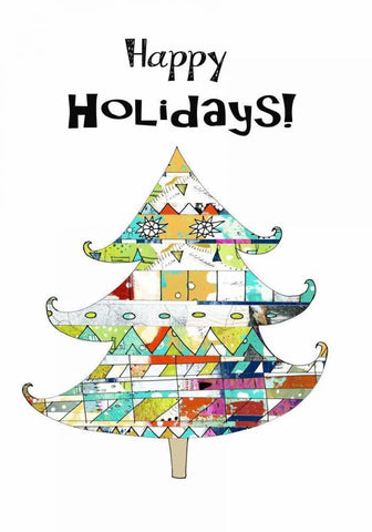 Geometric Tree Black Ornate Wood Framed Art Print with Double Matting by Ogren, Sarah