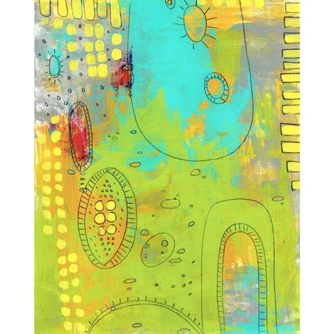 Green Monster White Modern Wood Framed Art Print by Ogren, Sarah