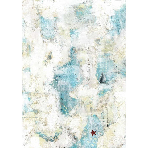 The Starfish and the Sailboat Gold Ornate Wood Framed Art Print with Double Matting by Ogren, Sarah