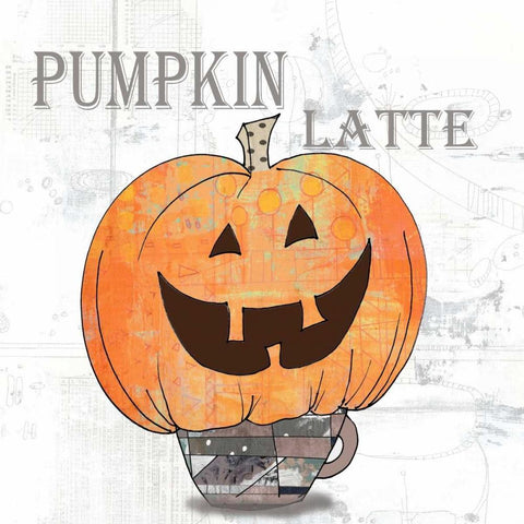 Pumpkin Latte White Modern Wood Framed Art Print with Double Matting by Ogren, Sarah