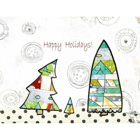 Geometric Trees Gold Ornate Wood Framed Art Print with Double Matting by Ogren, Sarah