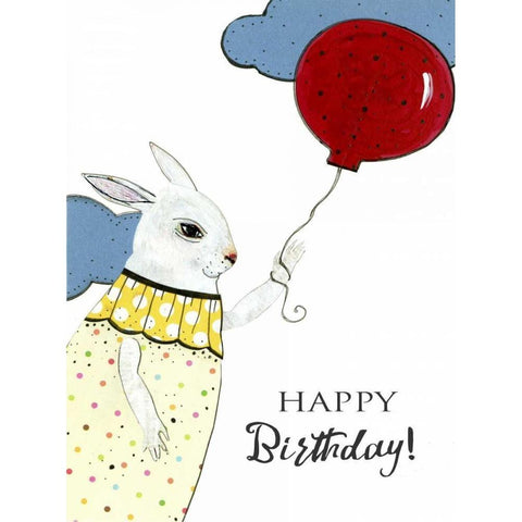 Happy Birthday Card White Modern Wood Framed Art Print by Ogren, Sarah