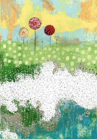 The Field White Modern Wood Framed Art Print with Double Matting by Ogren, Sarah