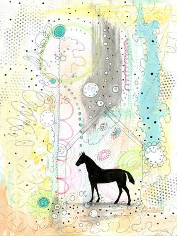 Horse Barn Black Ornate Wood Framed Art Print with Double Matting by Ogren, Sarah