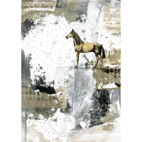 Blonde Horse Black Modern Wood Framed Art Print with Double Matting by Ogren, Sarah