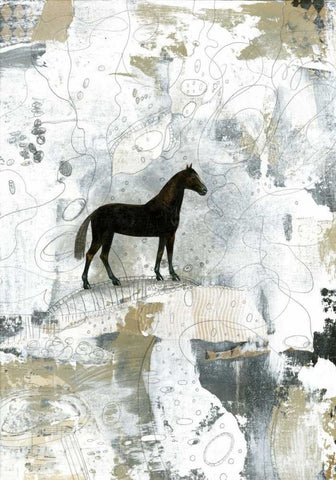 Dark Horse Black Ornate Wood Framed Art Print with Double Matting by Ogren, Sarah