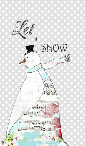 Long Scarf Snowman Black Ornate Wood Framed Art Print with Double Matting by Ogren, Sarah