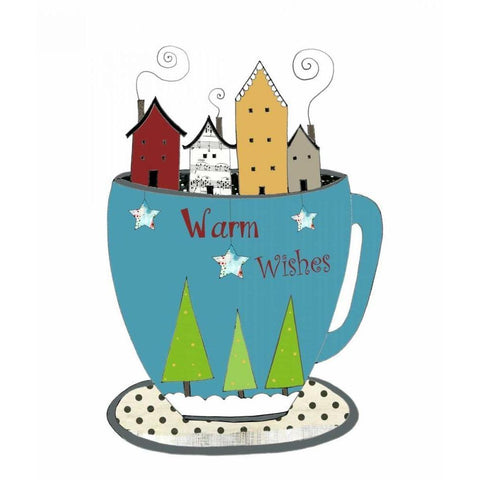 Warm Wishes in a Cup Gold Ornate Wood Framed Art Print with Double Matting by Ogren, Sarah